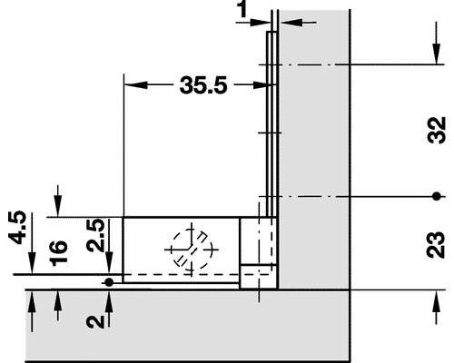 Glasgångjärn 4-6,5 mm Mattsvart - Bild 4