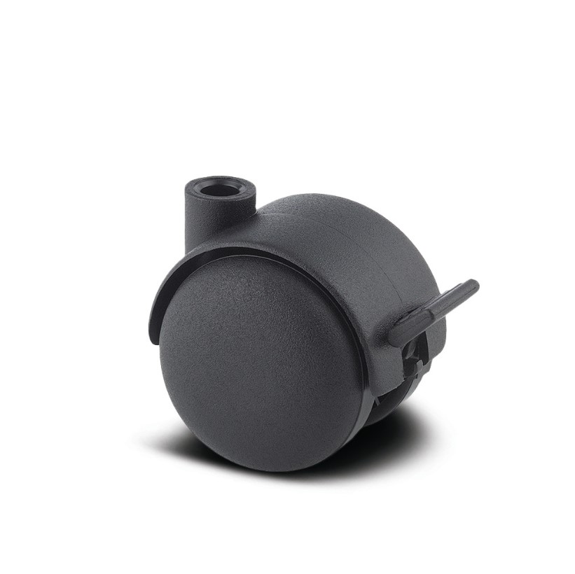 Dubbelhjul Svart med Broms 40 kg 50 MM