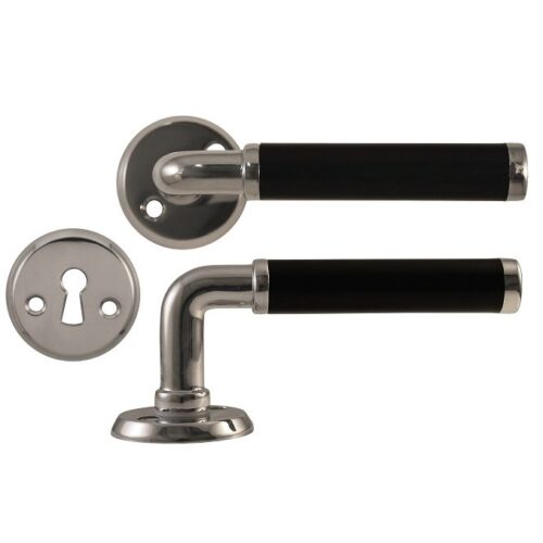 Dörrhandtag Krom/Svart Plast KMPL