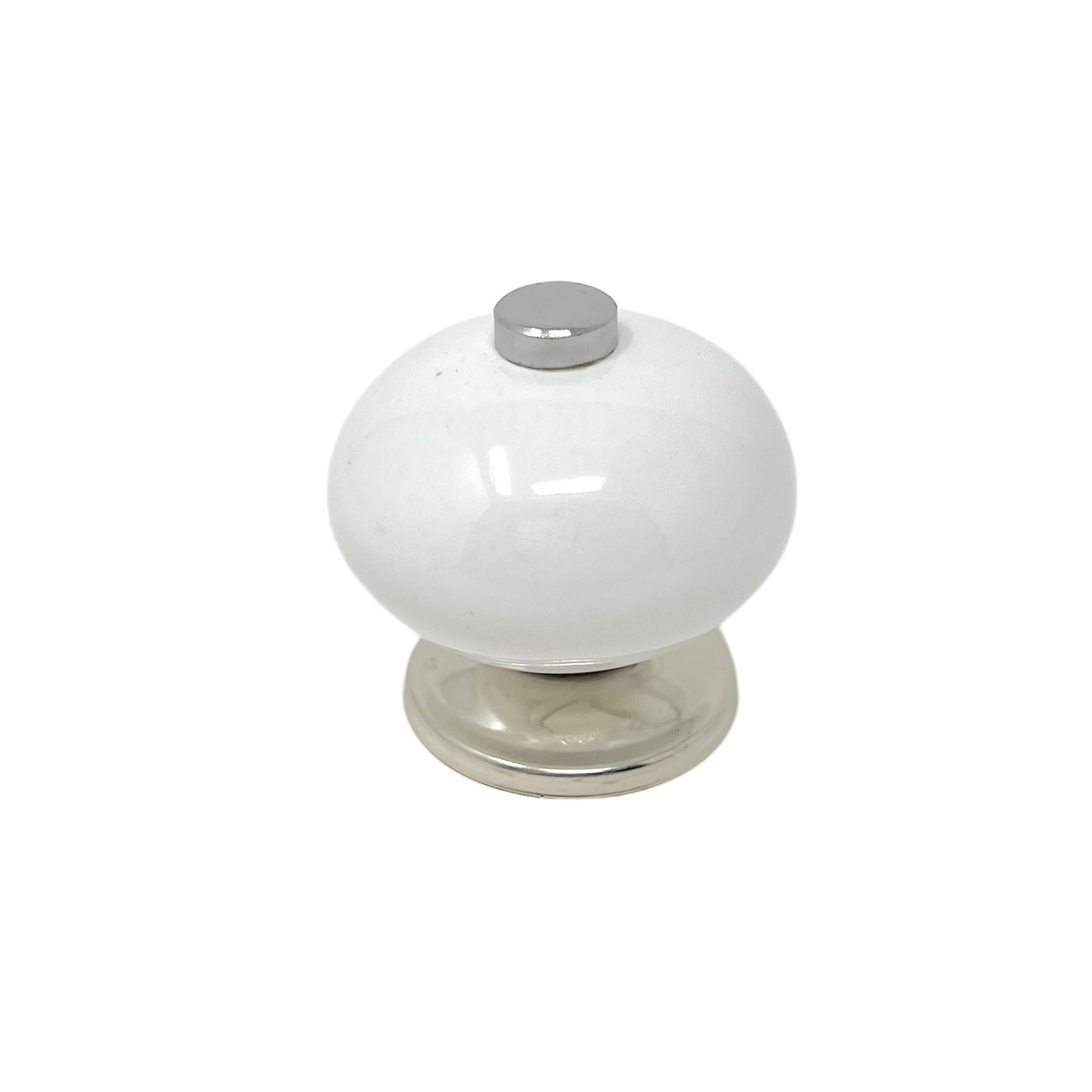 Knopp 40 mm PORSLIN Vit/Krom