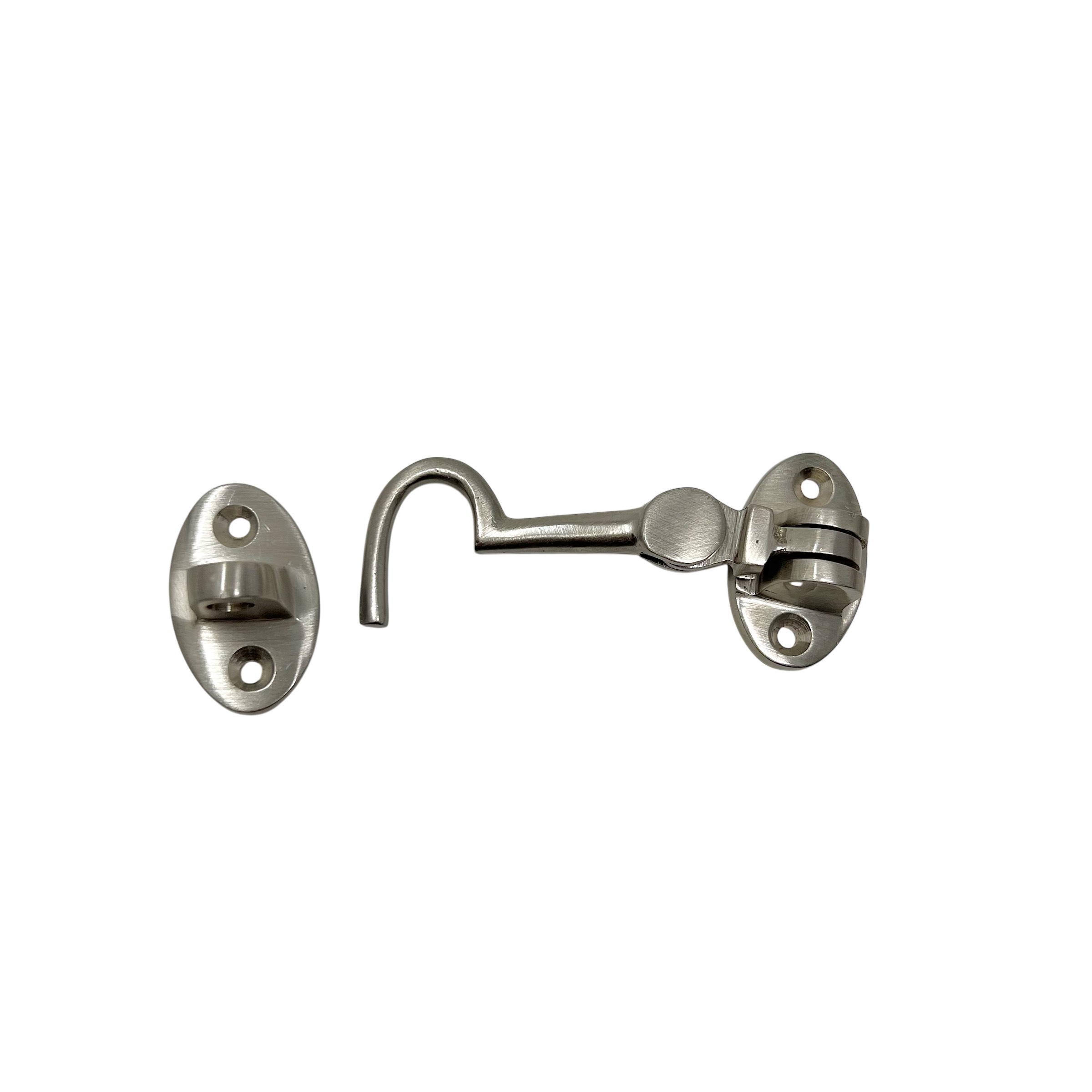 Kasthake/Hasp 75mm Mattborstad Nickel