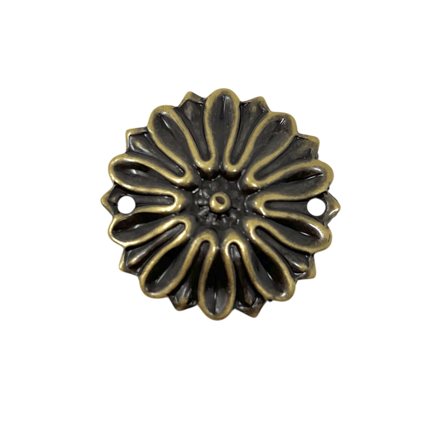 Dekorbricka blomma 32 mm Antikbehandlad