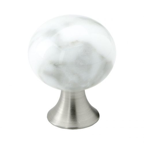 exklusiv knopp lyxig marmor vit vitt sten mattborstad nickel rostfritt stål