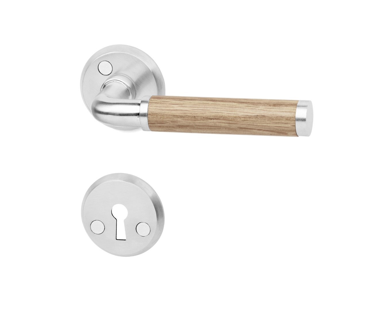 Dörrhandtag A385 Mattkrom/Ek KMPL