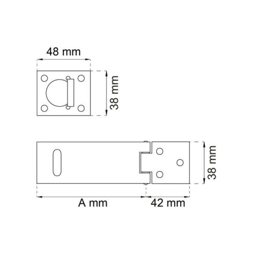 hänglåshasp zink 90mm