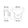 Möbelhjul 40mm Zink/Vit Plast 4-Pack - Bild 2