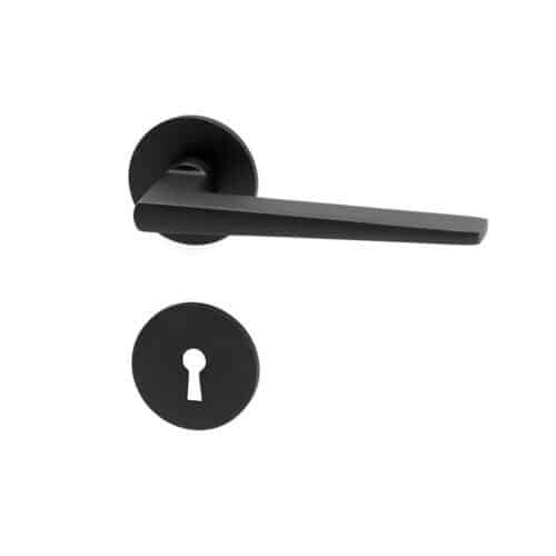 dörrhandtag edmoton svart komplett med nyckelskyltar innerdörr
