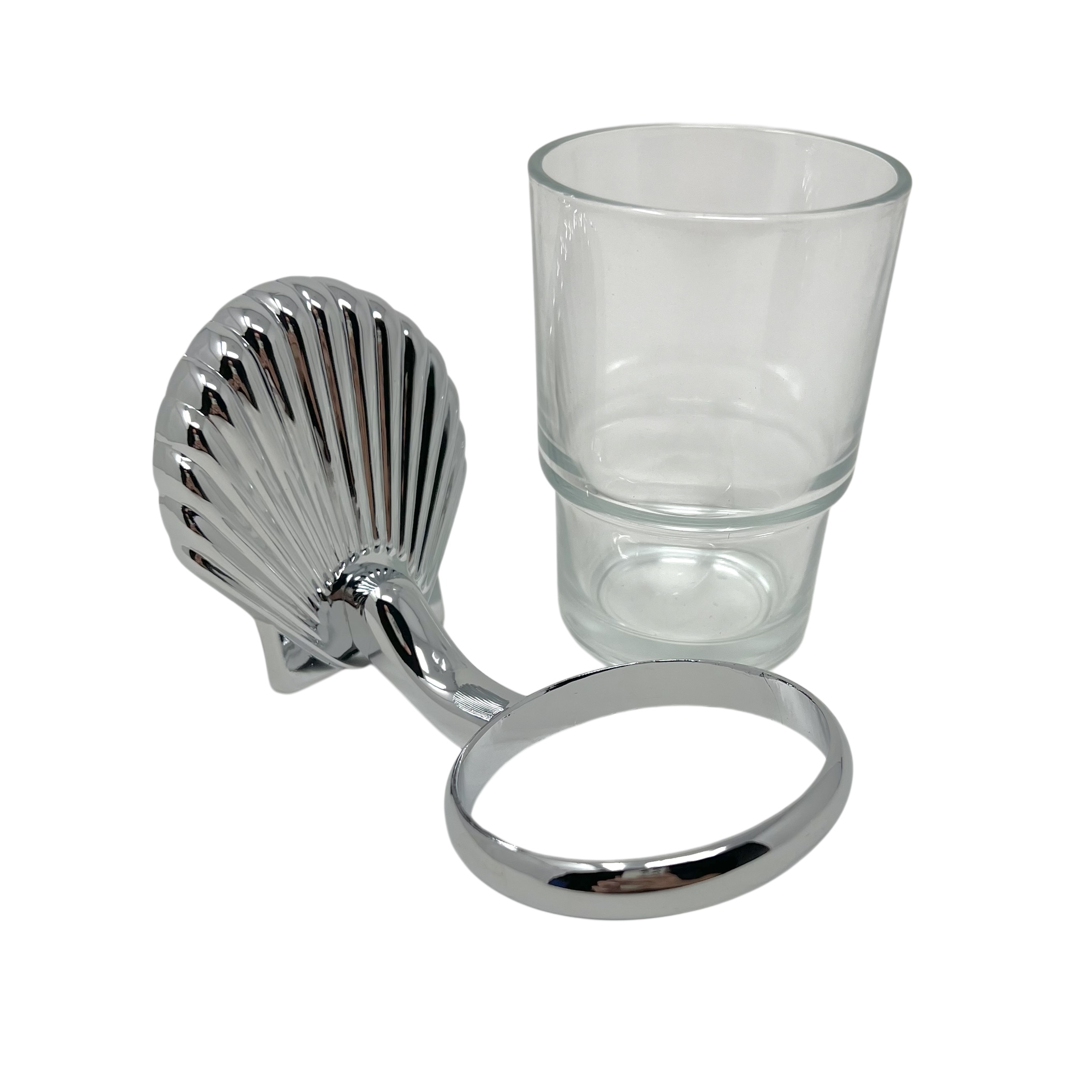 Tandbortsthållare "Snäcka" i glas och krom