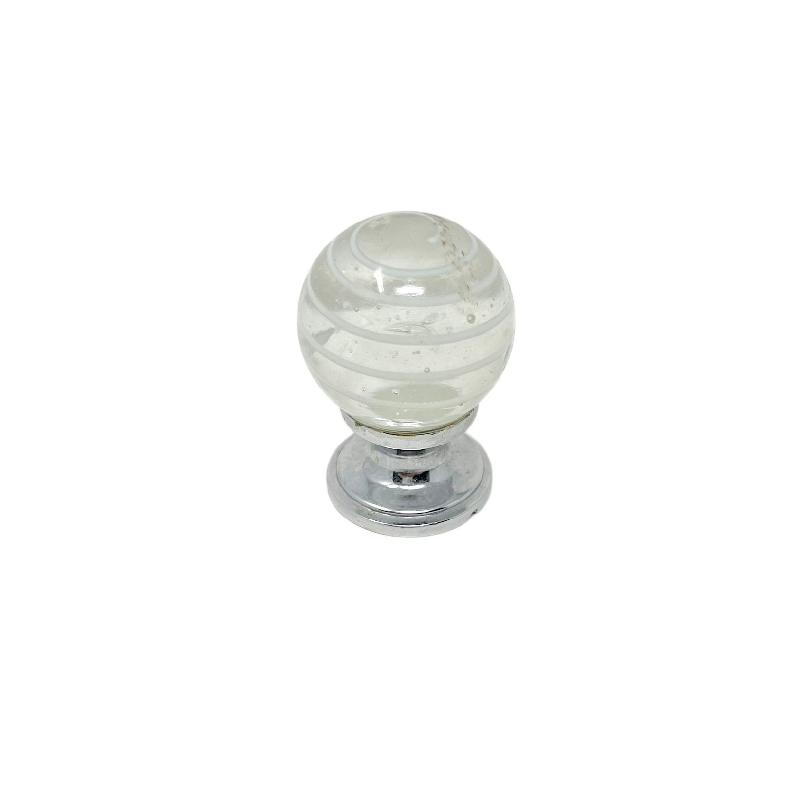 Knopp 44 mm Krom/Glas