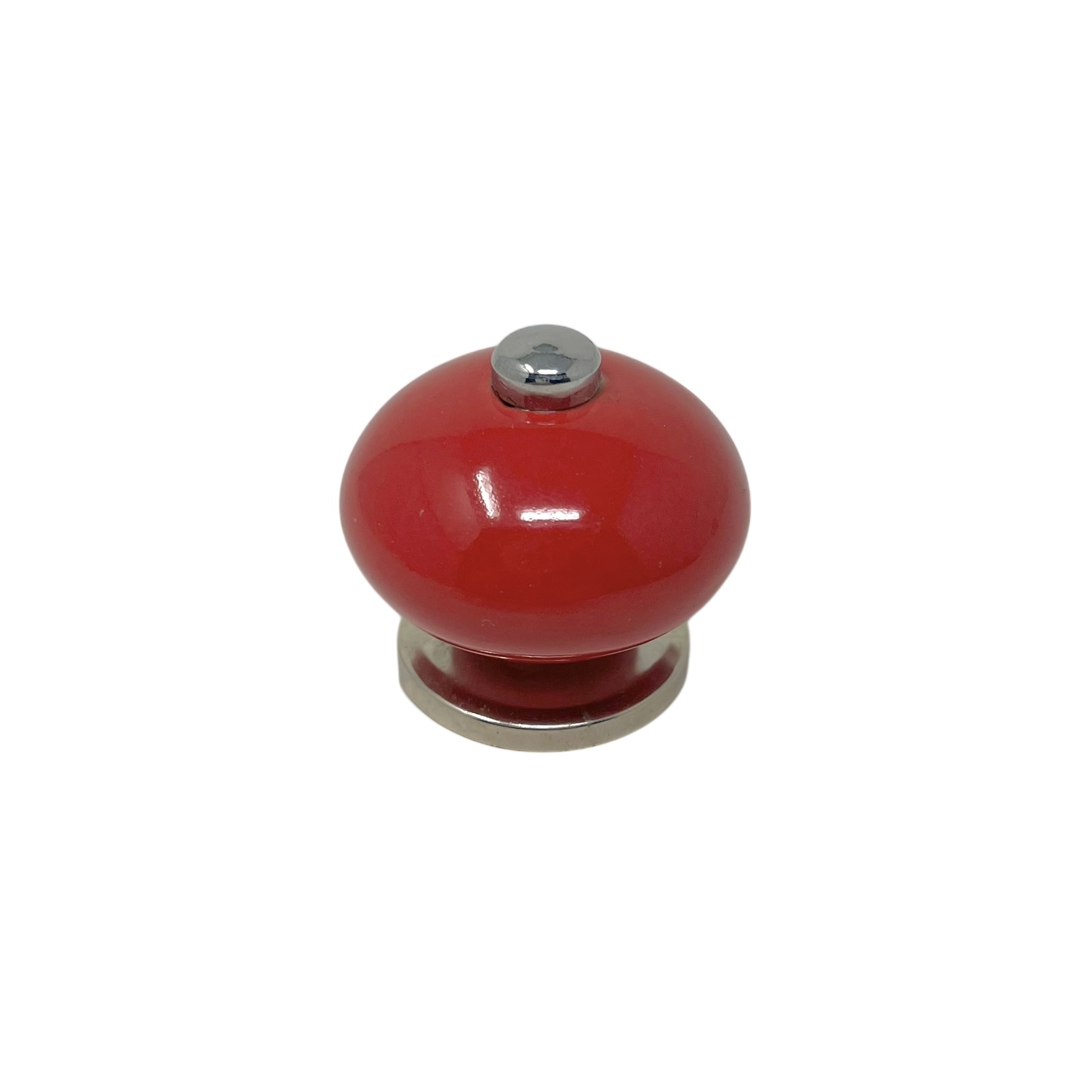 Knopp 40 mm PORSLIN Röd/Krom