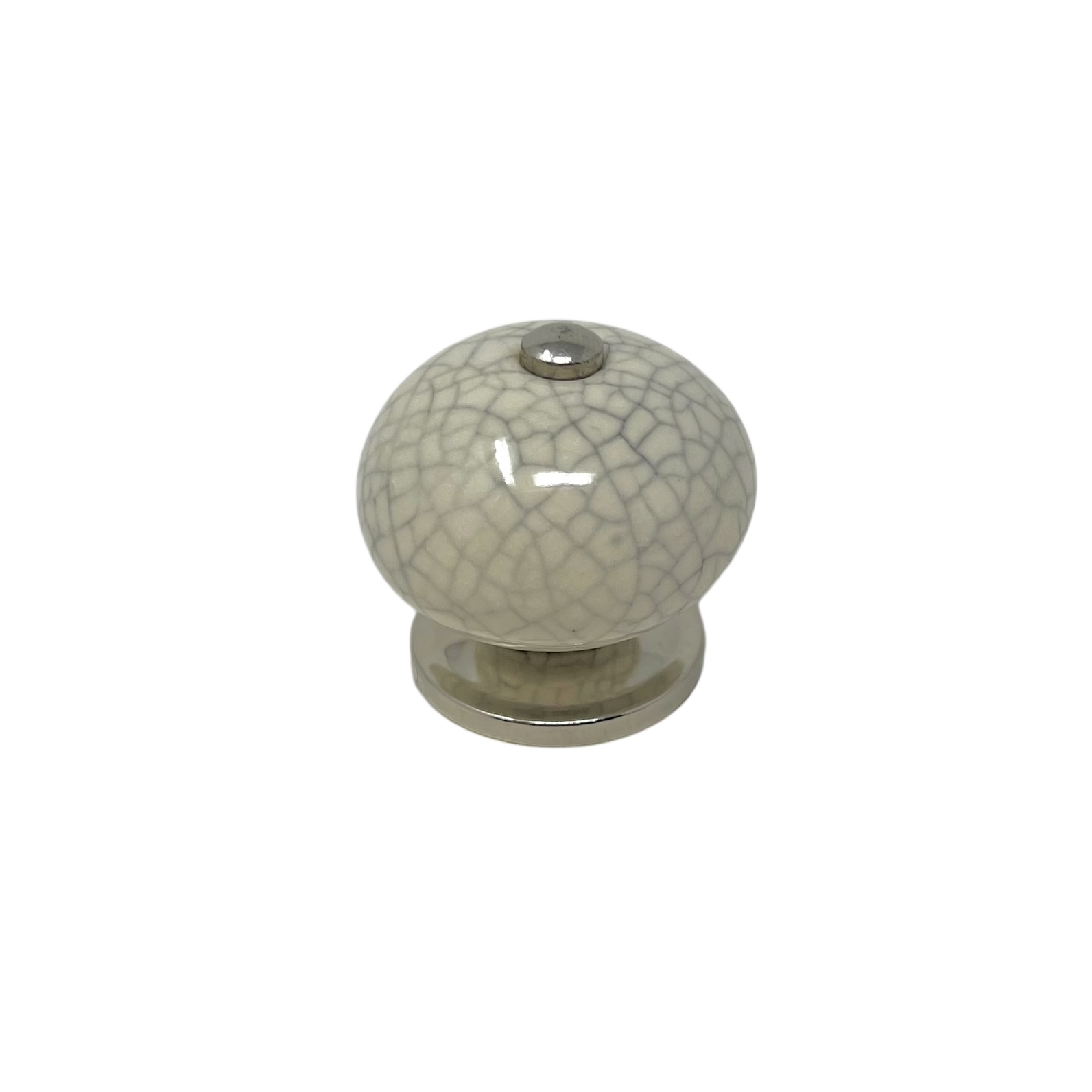 Knopp 40 mm PORSLIN Krackelerad/Krom