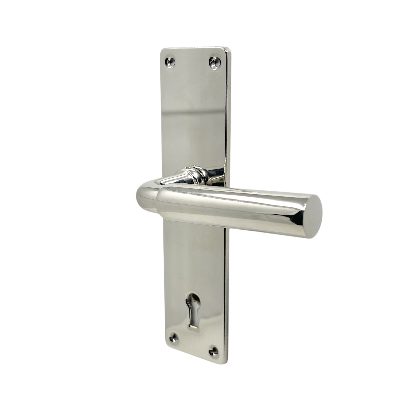 Dörrhandtag 400 Nickel - Komplett - Långskyltar