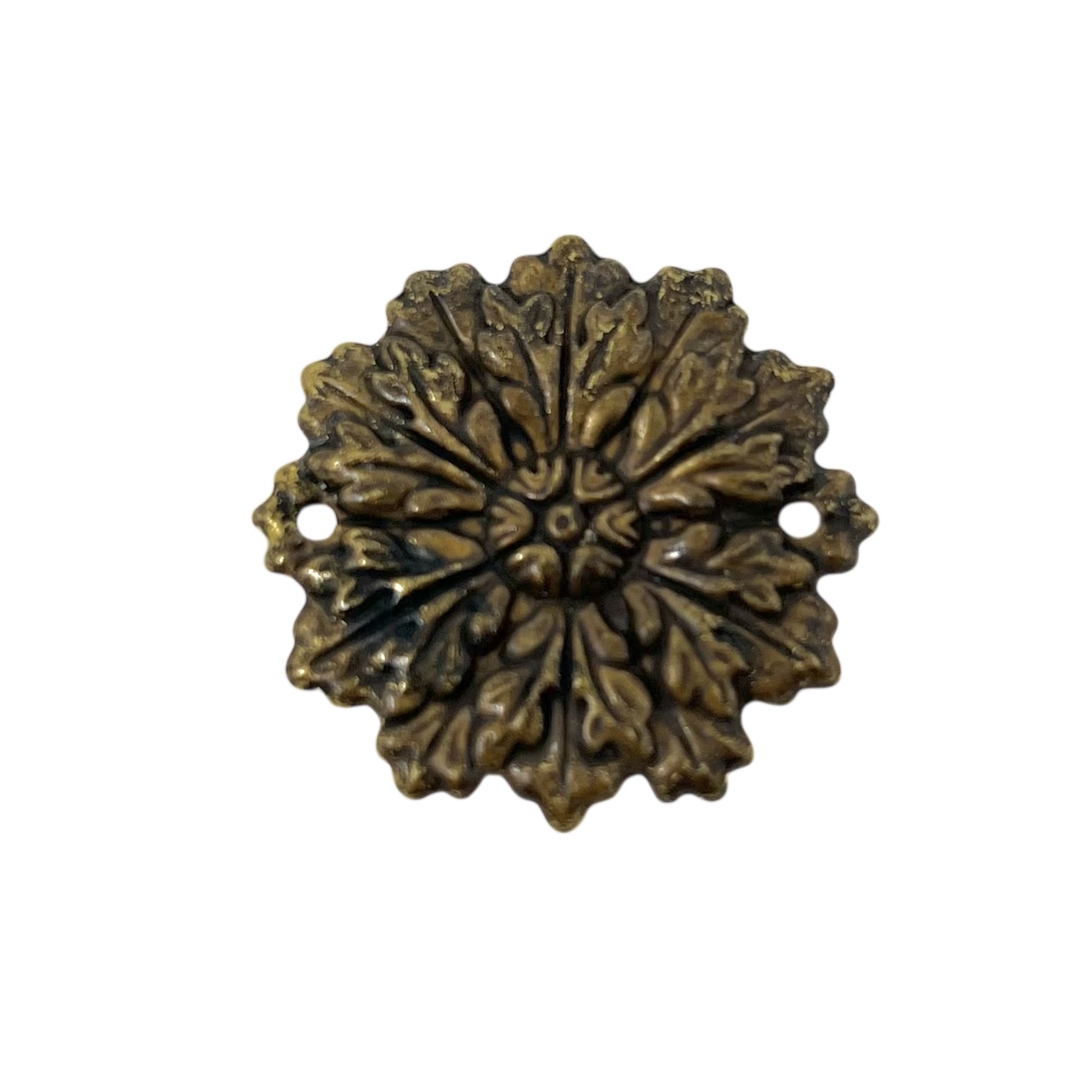 Dekorbricka blomma 46 mm Antikbehandlad