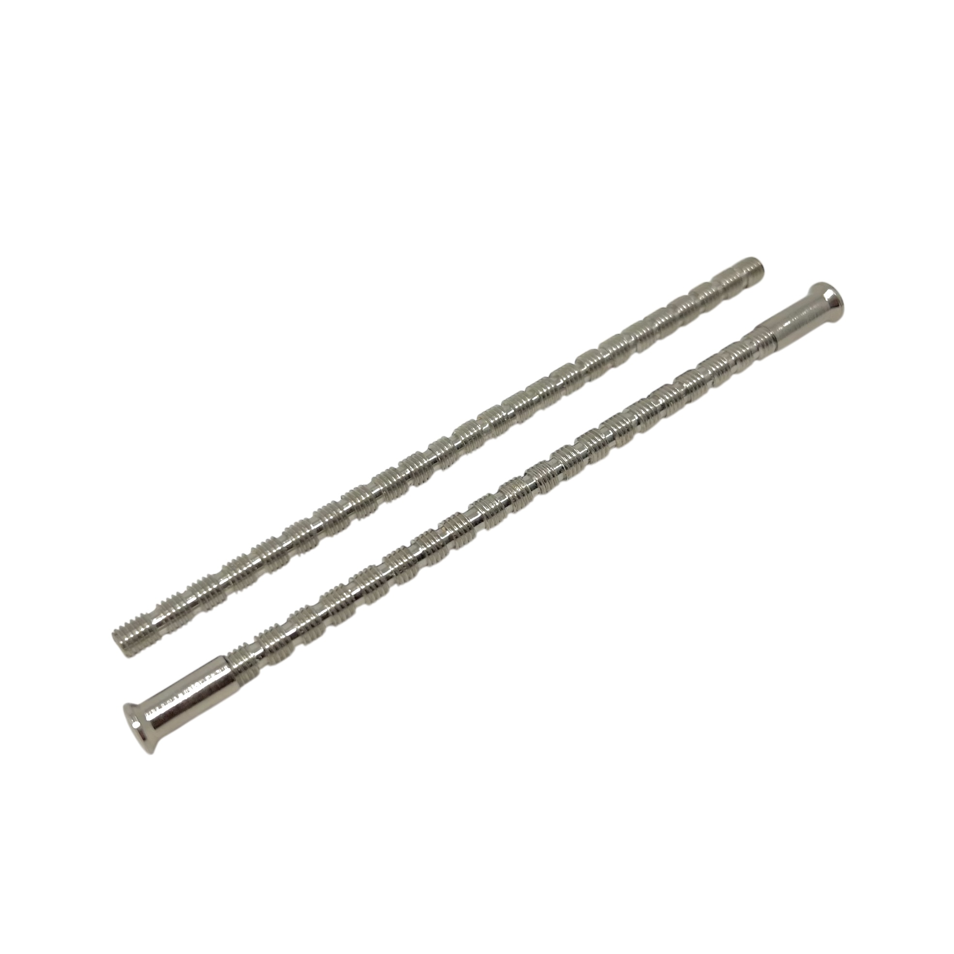 Skruvset för innerdörr m4 Nickel 120mm klippbar 2x Skruv 4x Nippel