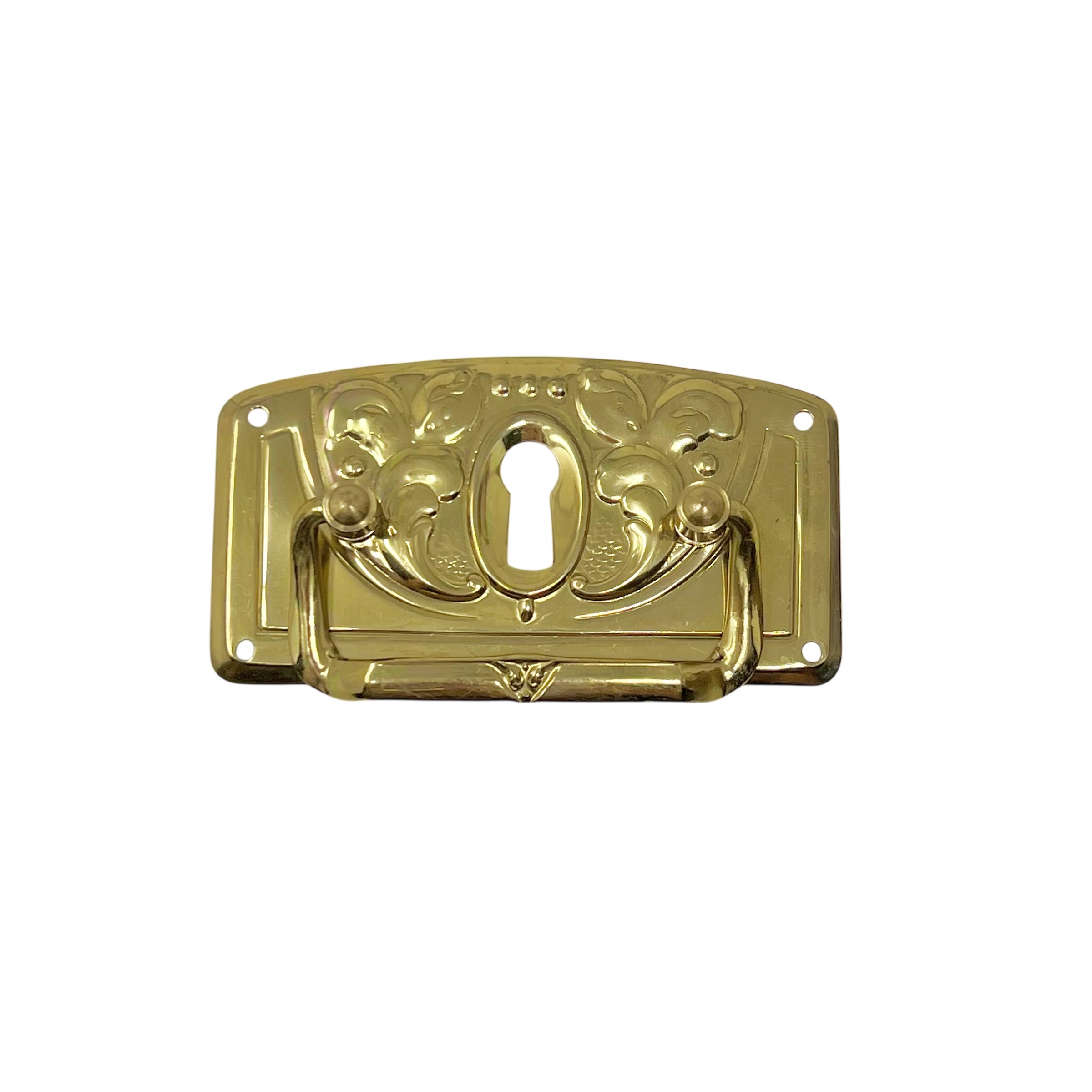 Möbelhandtag Med Nyckelhål 78x42mm Mässing