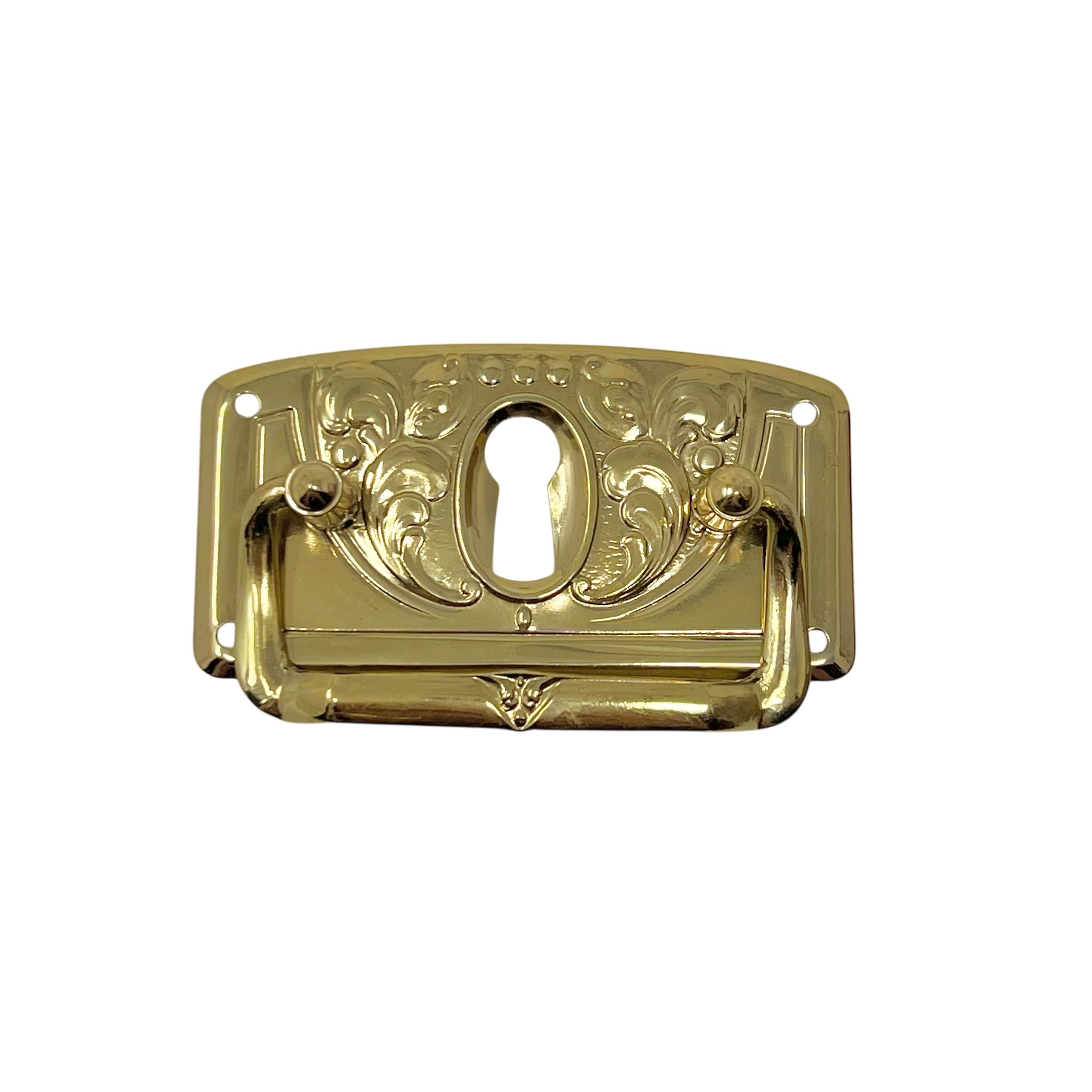 Möbelhandtag Med Nyckelhål 68x35mm Mässing
