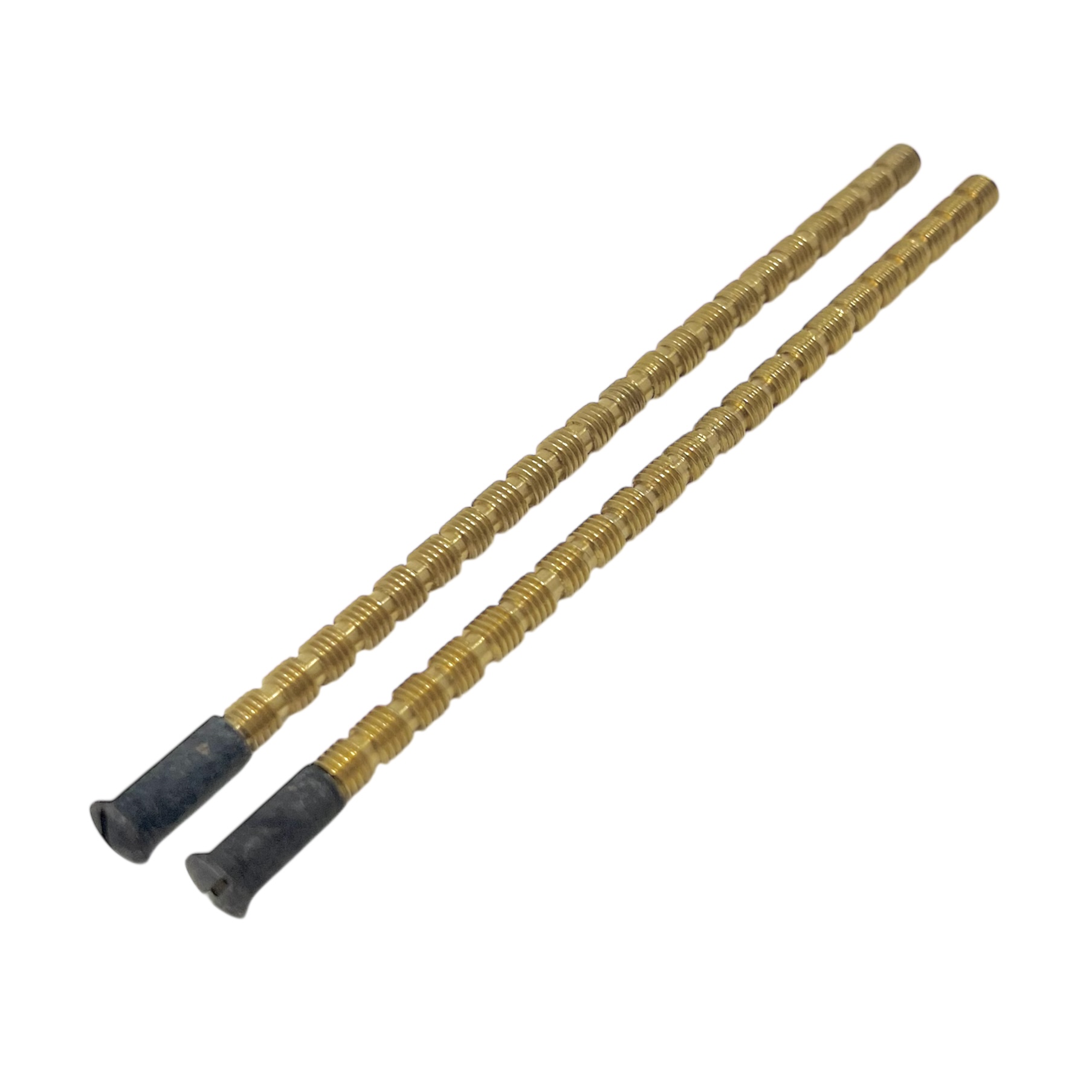Skruvset/tryckesskruv för ytterdörr m5 Oxid/Svart 120mm klippbar 2x Skruv mässing 2x Nippel