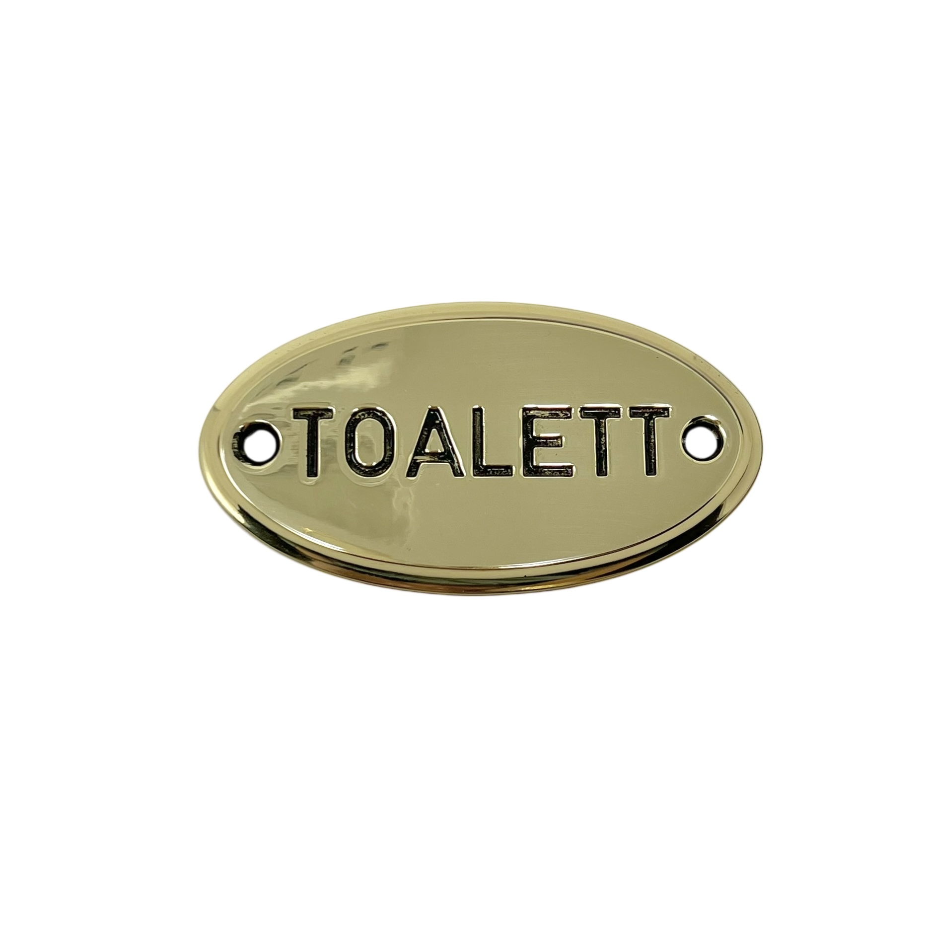 Skylt Toalett Mässing