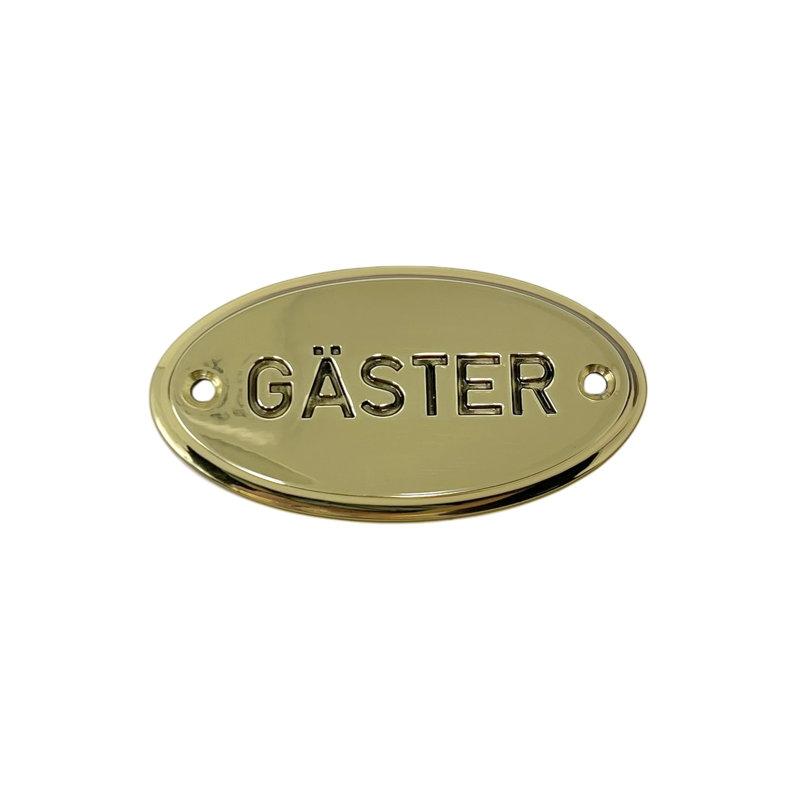 Skylt Gäster Mässing